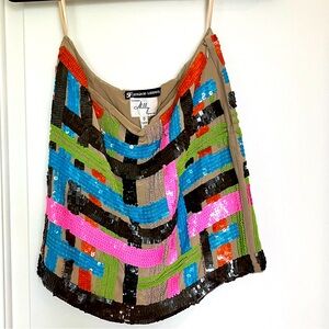 Milly colorful sequined mini skirt